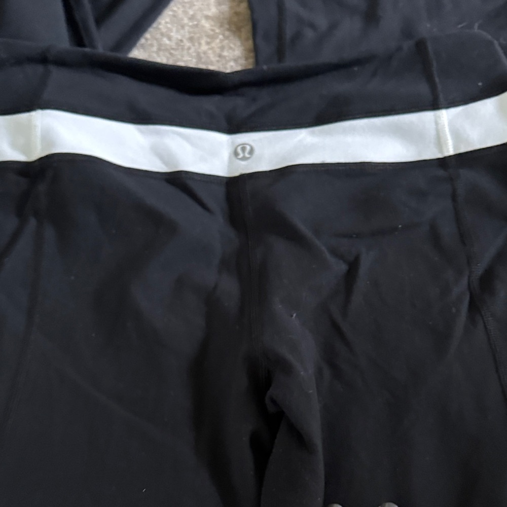 Lululemon Athletica Black Leggings with White Band
